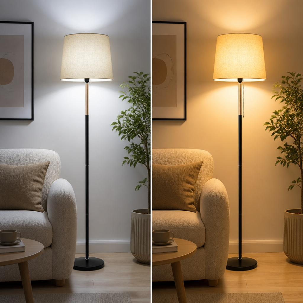 Modern Fabric Pole Floor Lamp