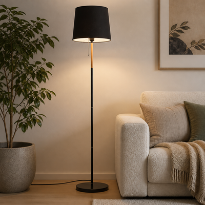 Modern Fabric Pole Floor Lamp