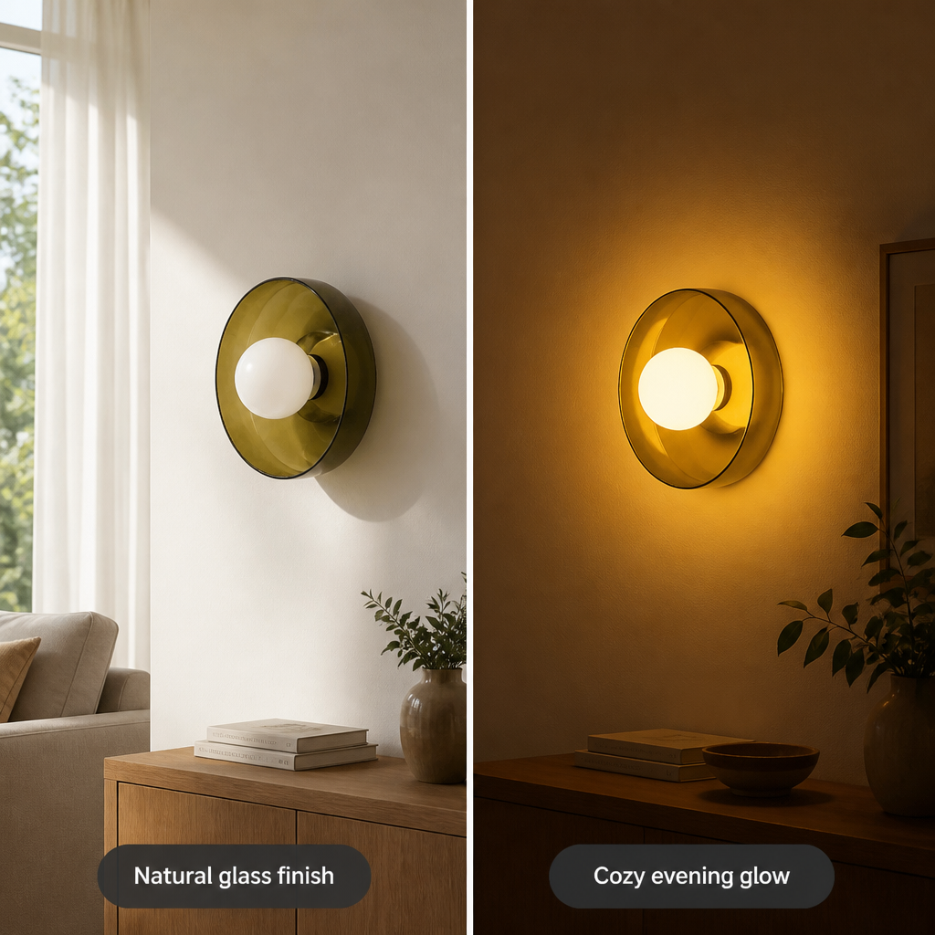 Modern Glass & Aluminum Dual-Mount Ceiling Light