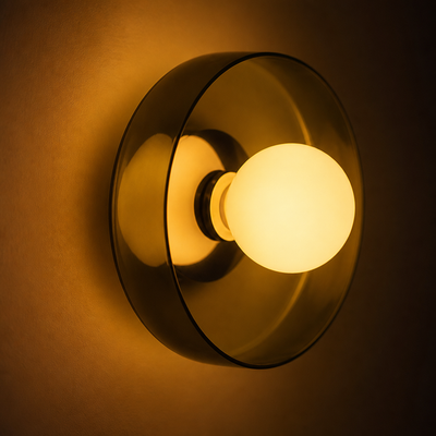 Modern Glass & Aluminum Dual-Mount Ceiling Light