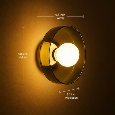 Modern Glass & Aluminum Dual-Mount Ceiling Light