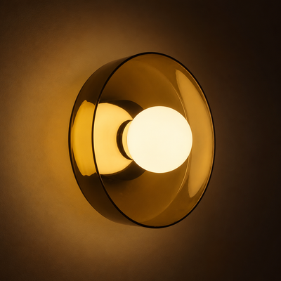 Modern Glass & Aluminum Dual-Mount Ceiling Light