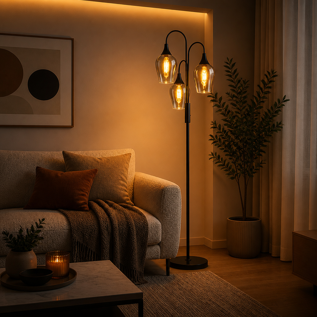 Modern Glass Arch Floor Lamp