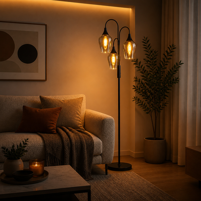 Modern Glass Arch Floor Lamp