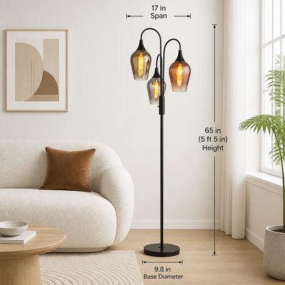 Modern Glass Arch Floor Lamp