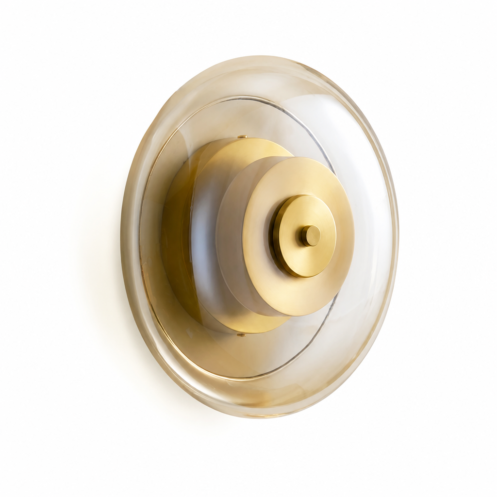 Modern Glass Copper LED Wall Sconce