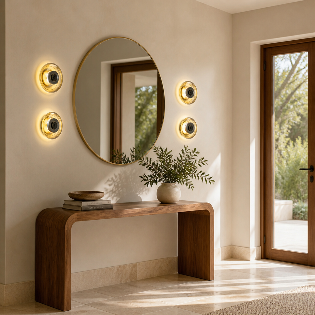 Modern Glass Copper LED Wall Sconce