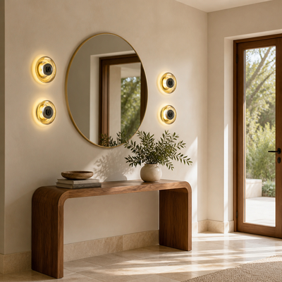 Modern Glass Copper LED Wall Sconce