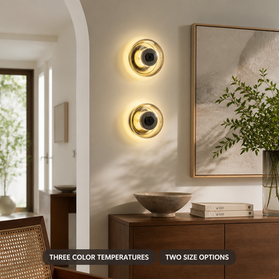 Modern Glass Copper LED Wall Sconce