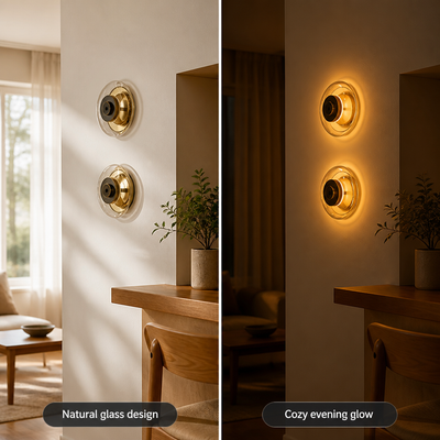 Modern Glass Copper LED Wall Sconce