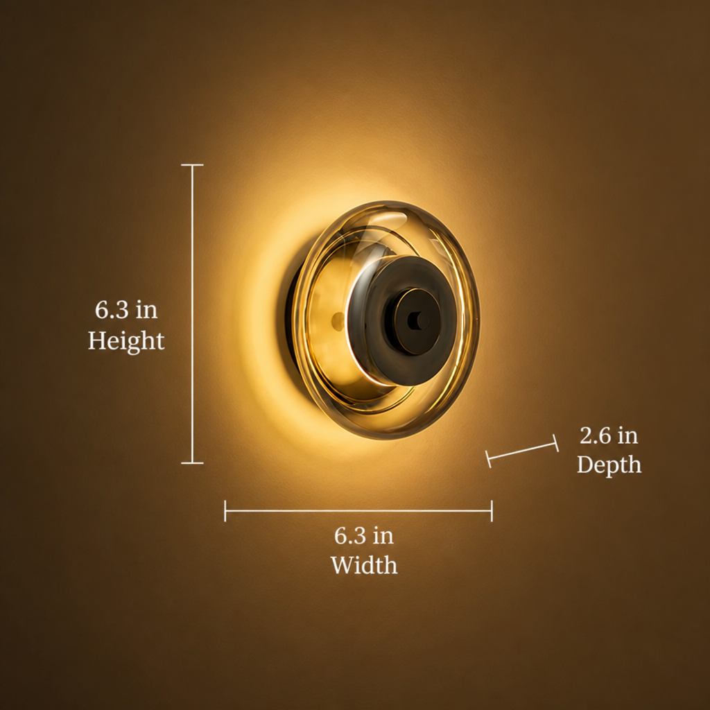 Modern Glass Copper LED Wall Sconce
