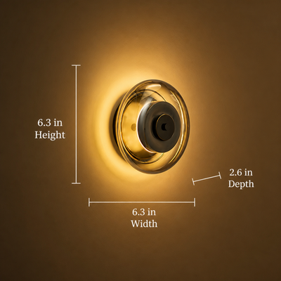 Modern Glass Copper LED Wall Sconce