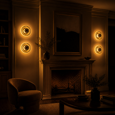 Modern Glass Copper LED Wall Sconce