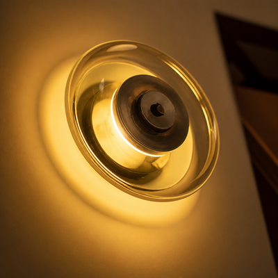Modern Glass Copper LED Wall Sconce