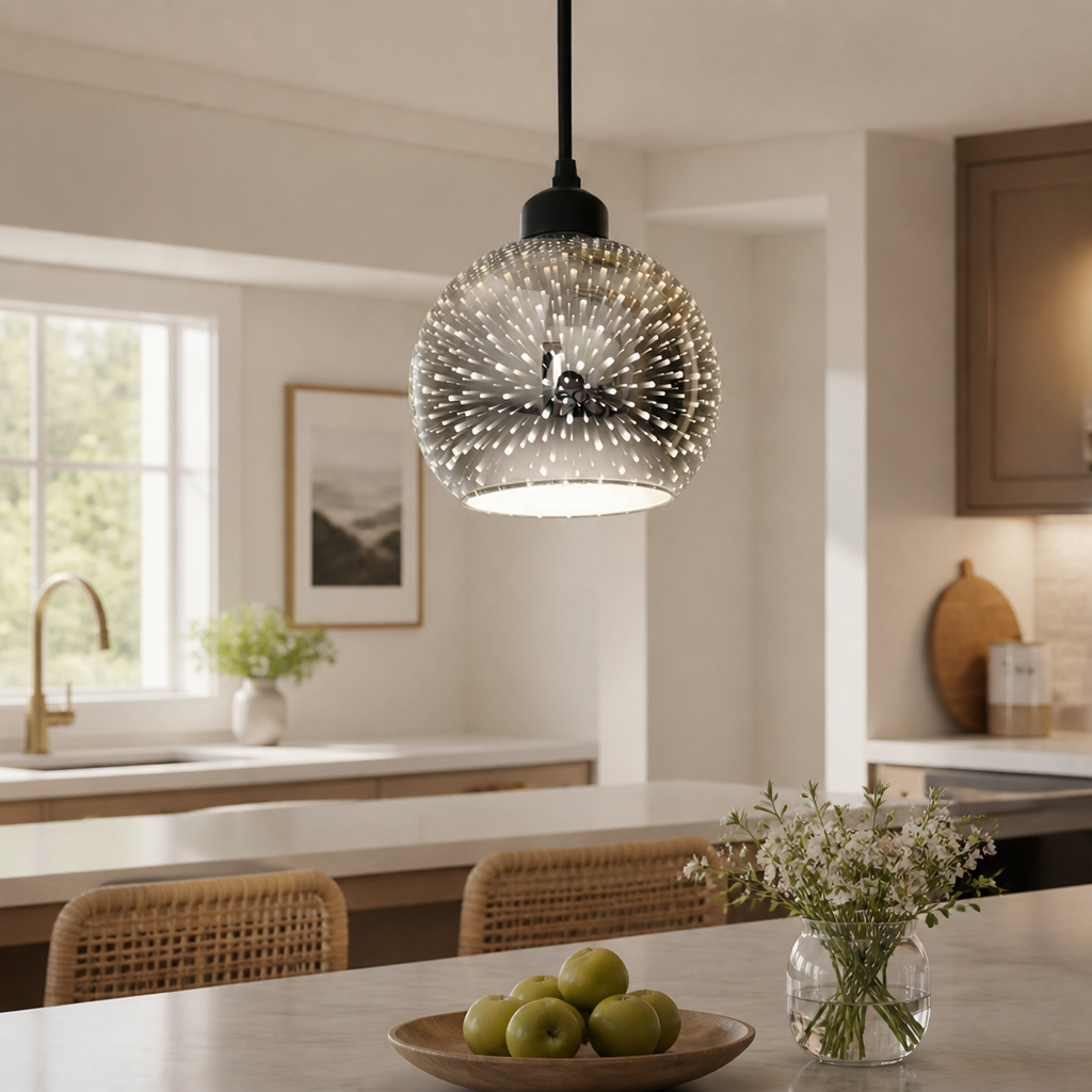 Modern Glass Fireworks Globe Pendant Light