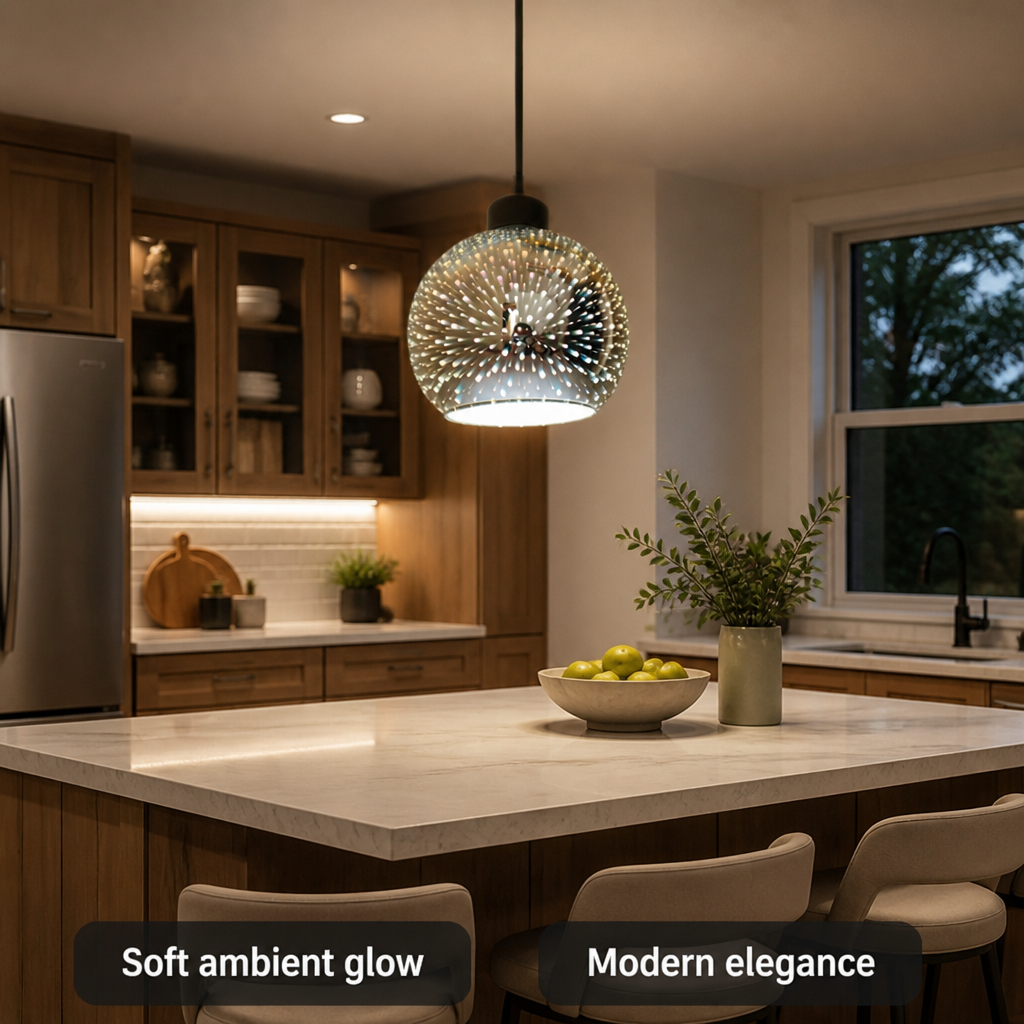 Modern Glass Fireworks Globe Pendant Light