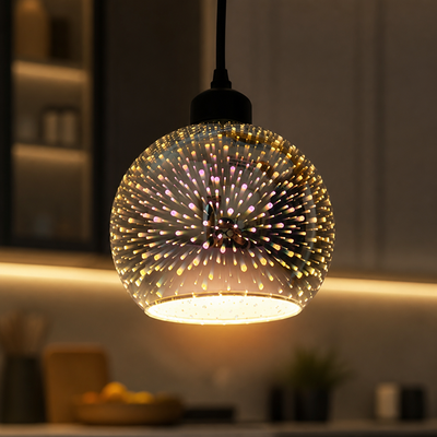 Modern Glass Fireworks Globe Pendant Light