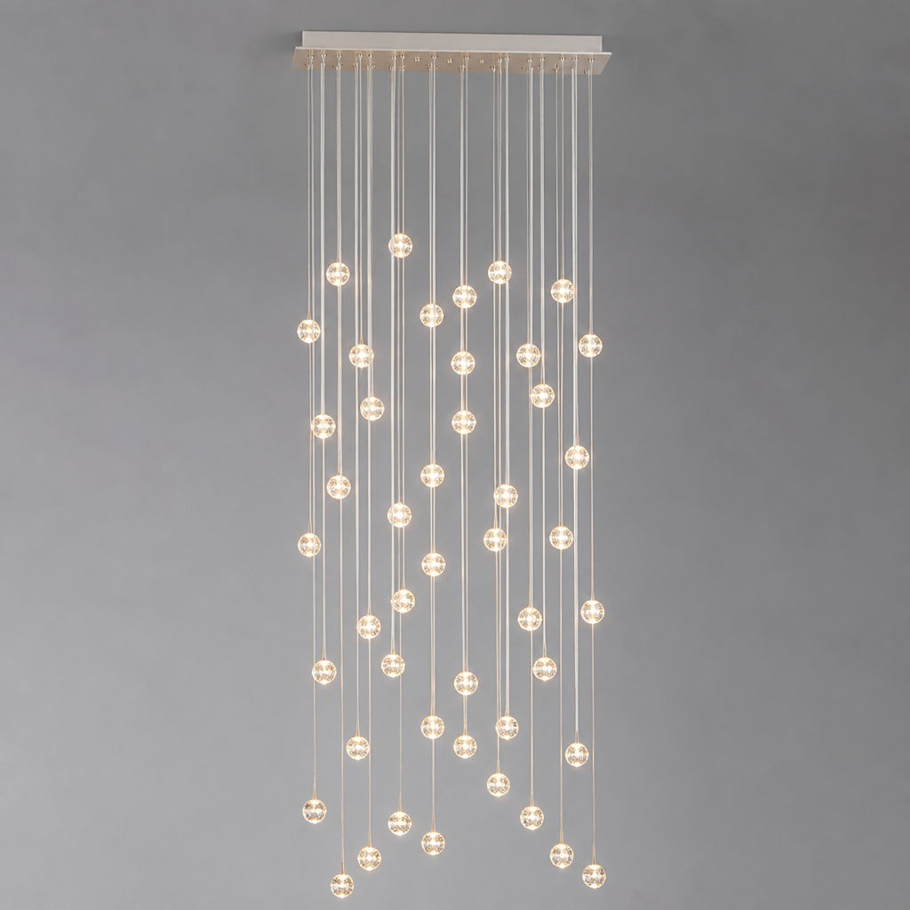 Modern Glass LED Crystal Ball Pendant Light