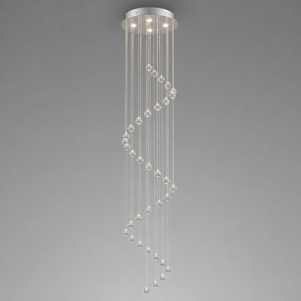 Modern Glass LED Crystal Ball Pendant Light