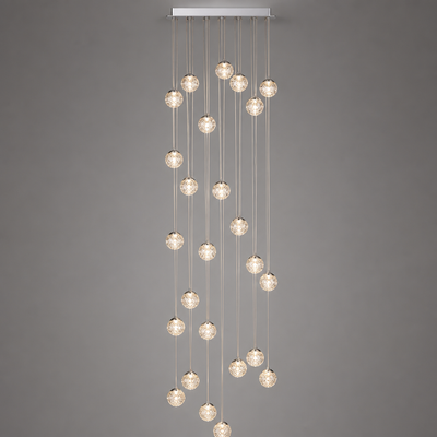 Modern Glass LED Crystal Ball Pendant Light