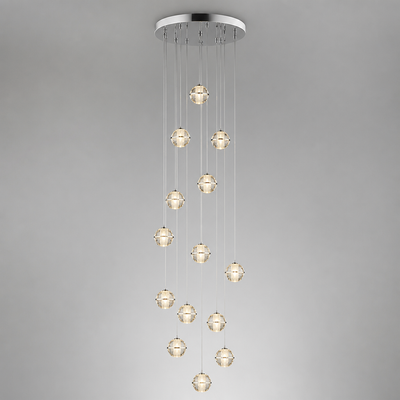 Modern Glass LED Crystal Ball Pendant Light