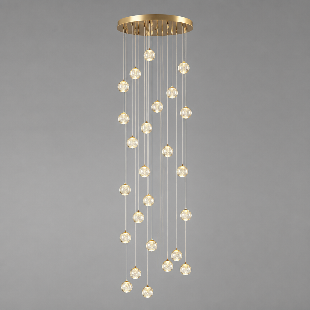 Modern Glass LED Crystal Ball Pendant Light