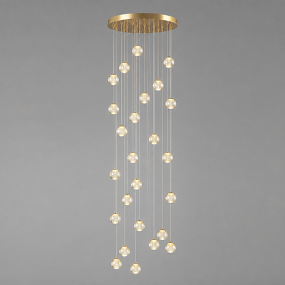 Modern Glass LED Crystal Ball Pendant Light