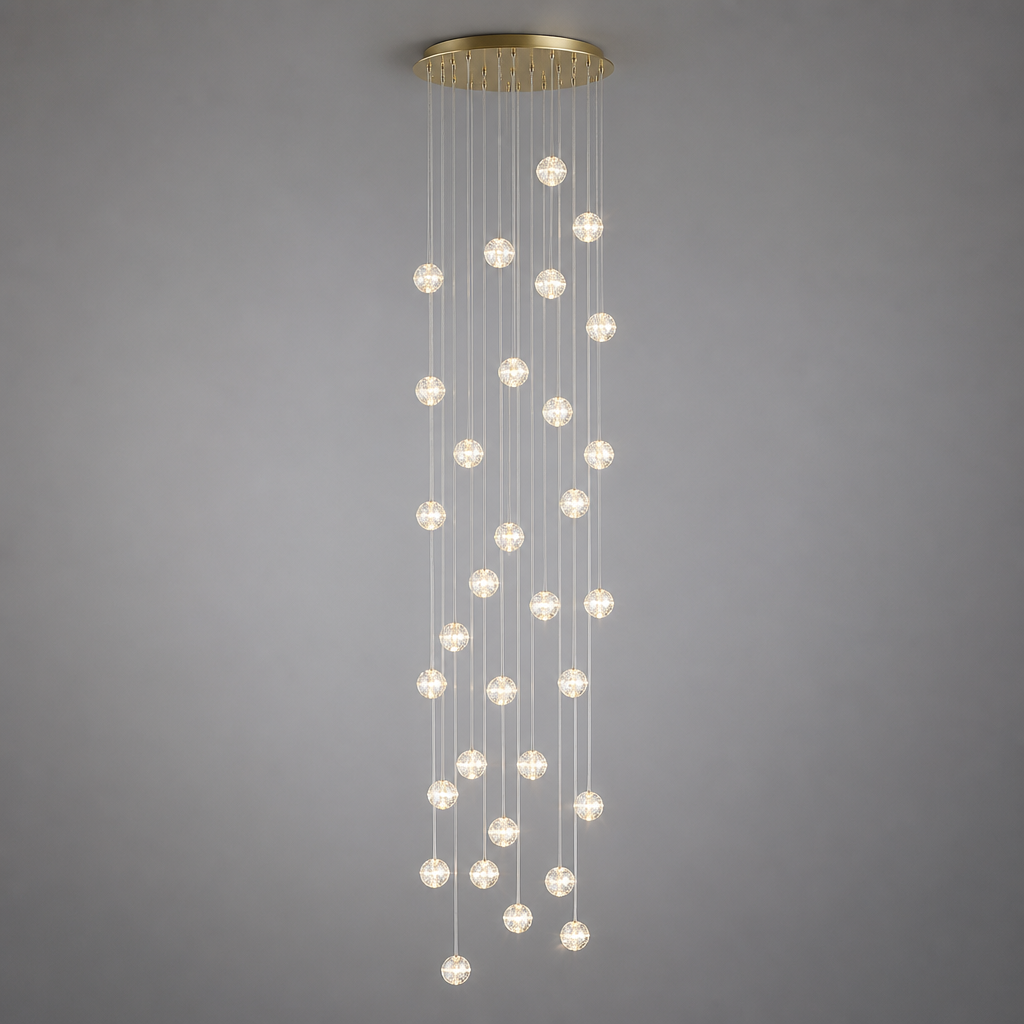 Modern Glass LED Crystal Ball Pendant Light