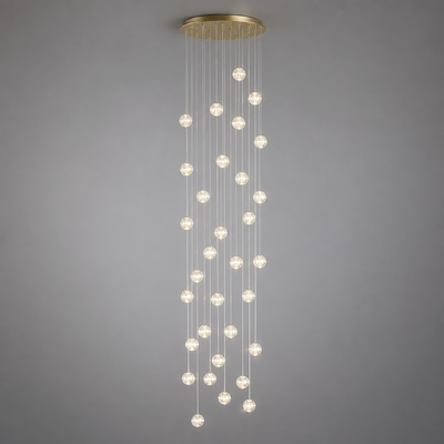 Modern Glass LED Crystal Ball Pendant Light