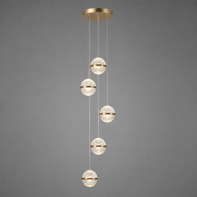 Modern Glass LED Crystal Ball Pendant Light