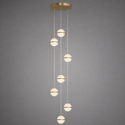 Modern Glass LED Crystal Ball Pendant Light