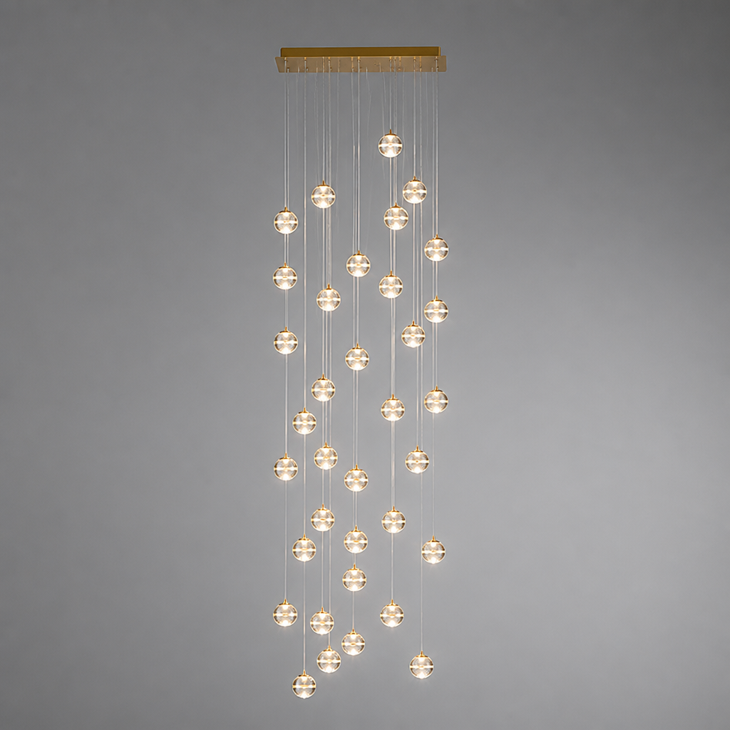 Modern Glass LED Crystal Ball Pendant Light
