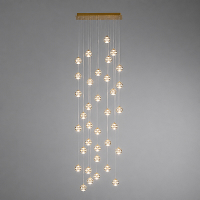 Modern Glass LED Crystal Ball Pendant Light