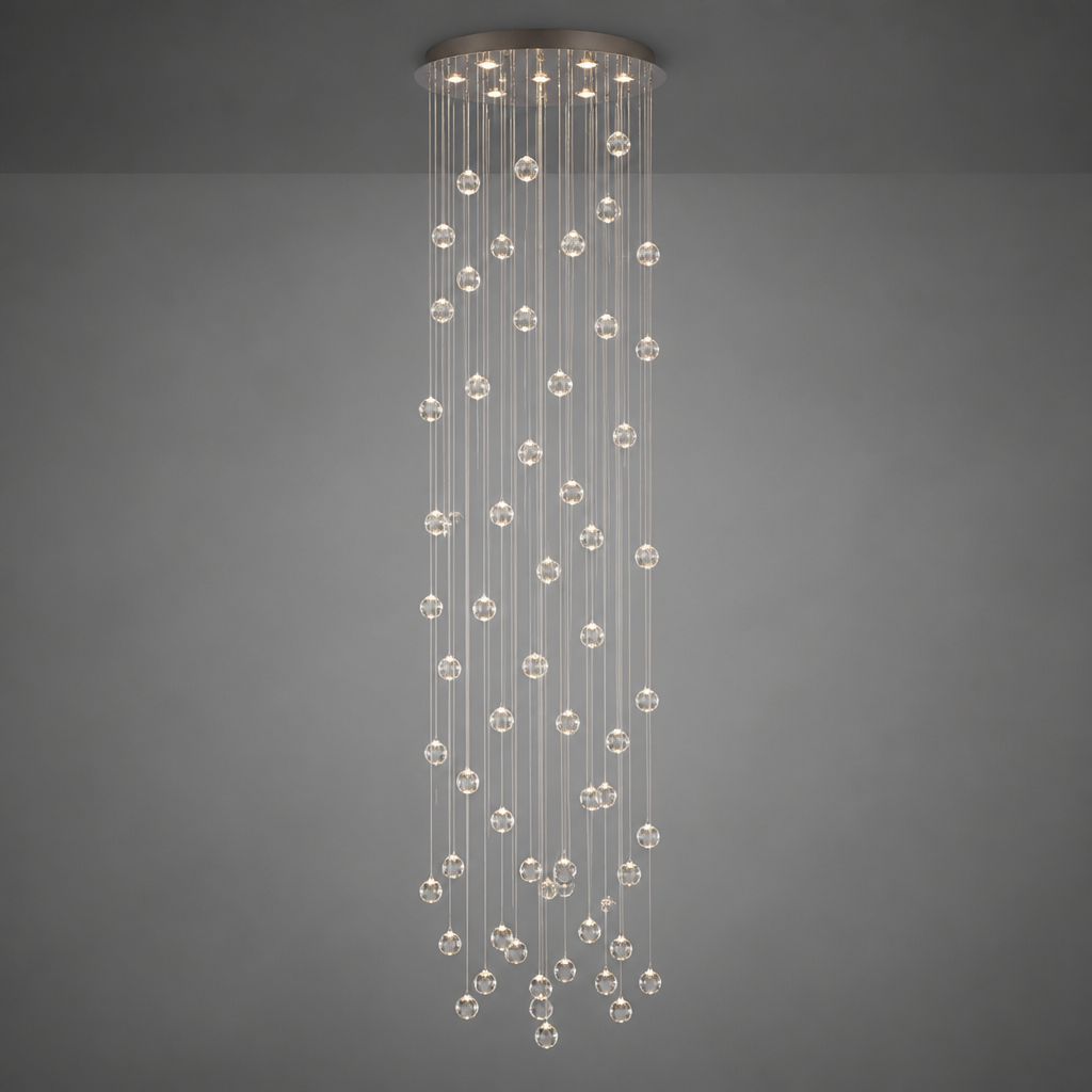 Modern Glass LED Crystal Ball Pendant Light