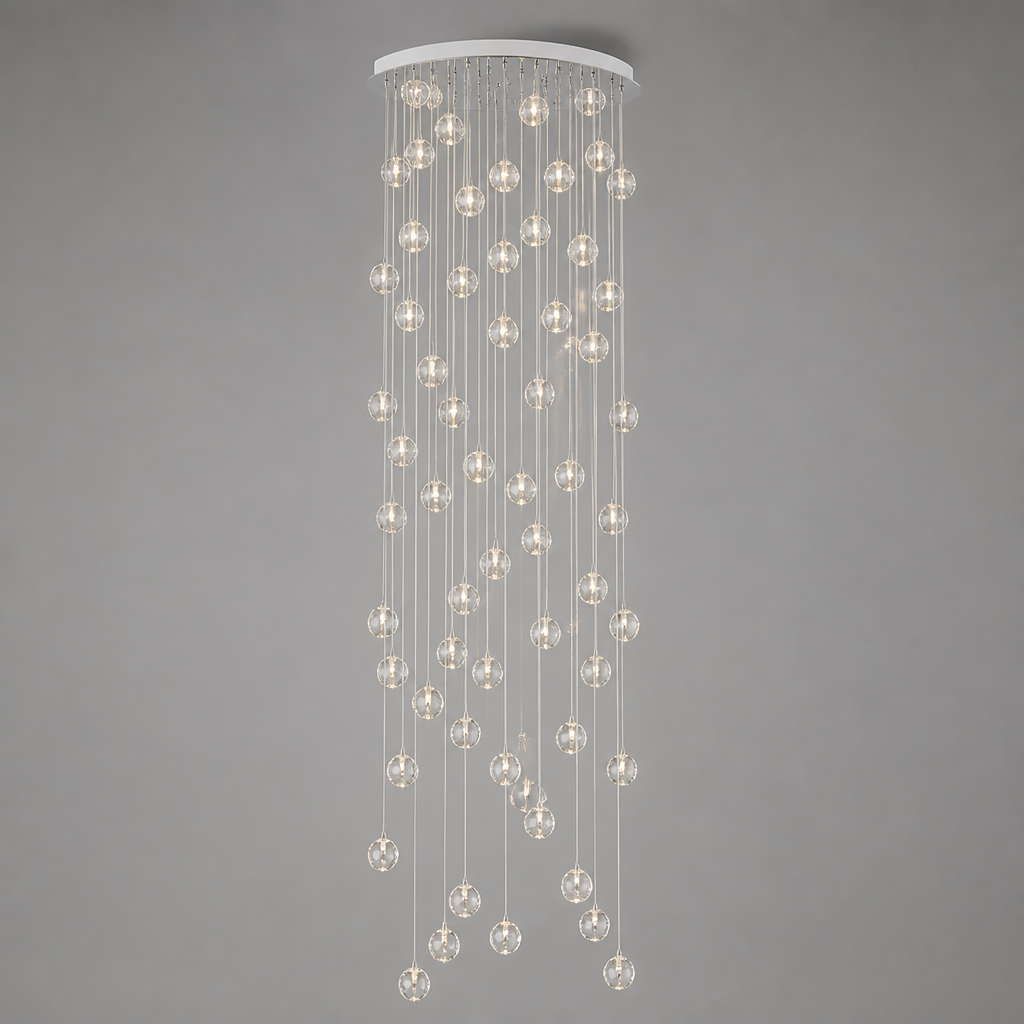 Modern Glass LED Crystal Ball Pendant Light