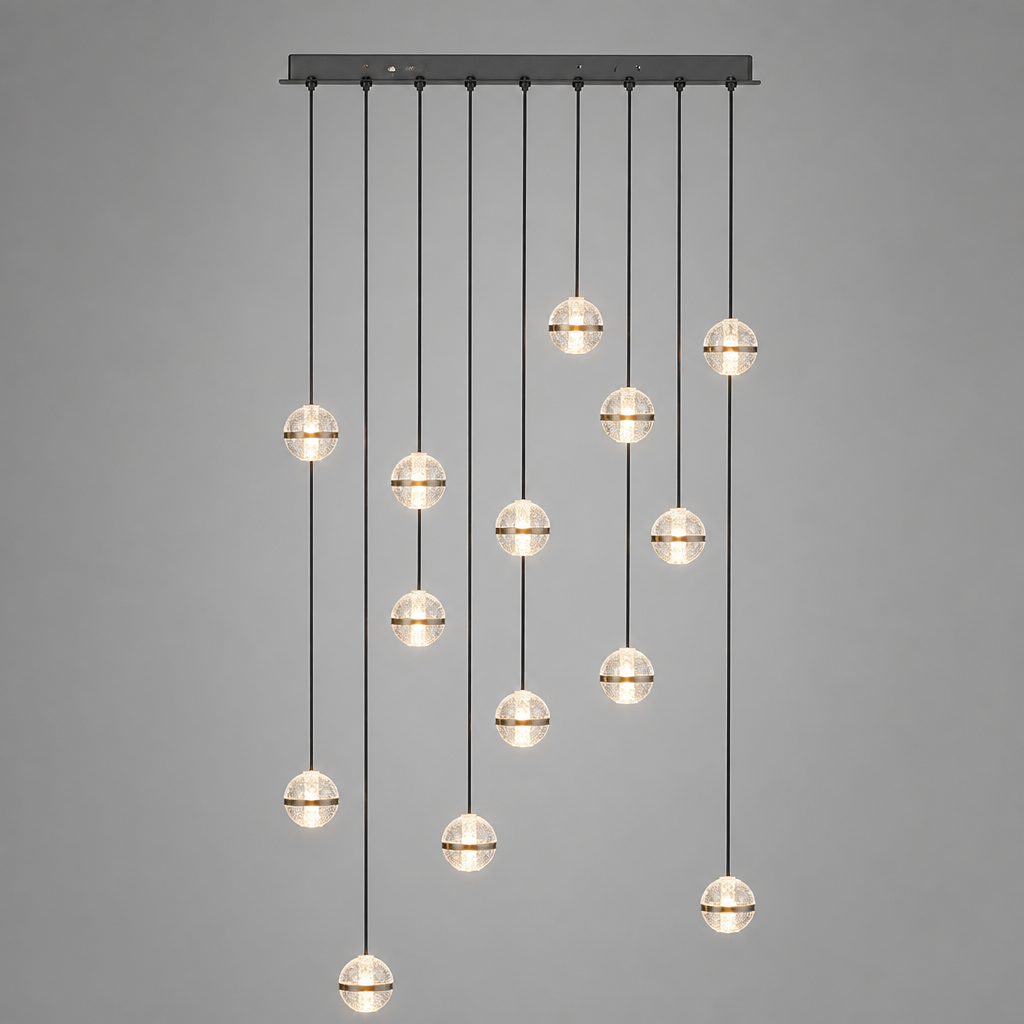Modern Glass LED Crystal Ball Pendant Light
