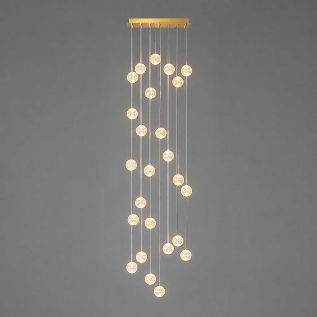 Modern Glass LED Crystal Ball Pendant Light