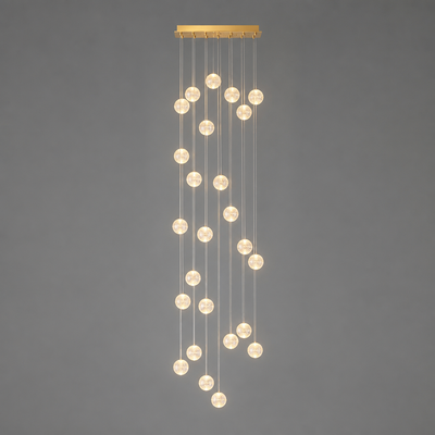 Modern Glass LED Crystal Ball Pendant Light