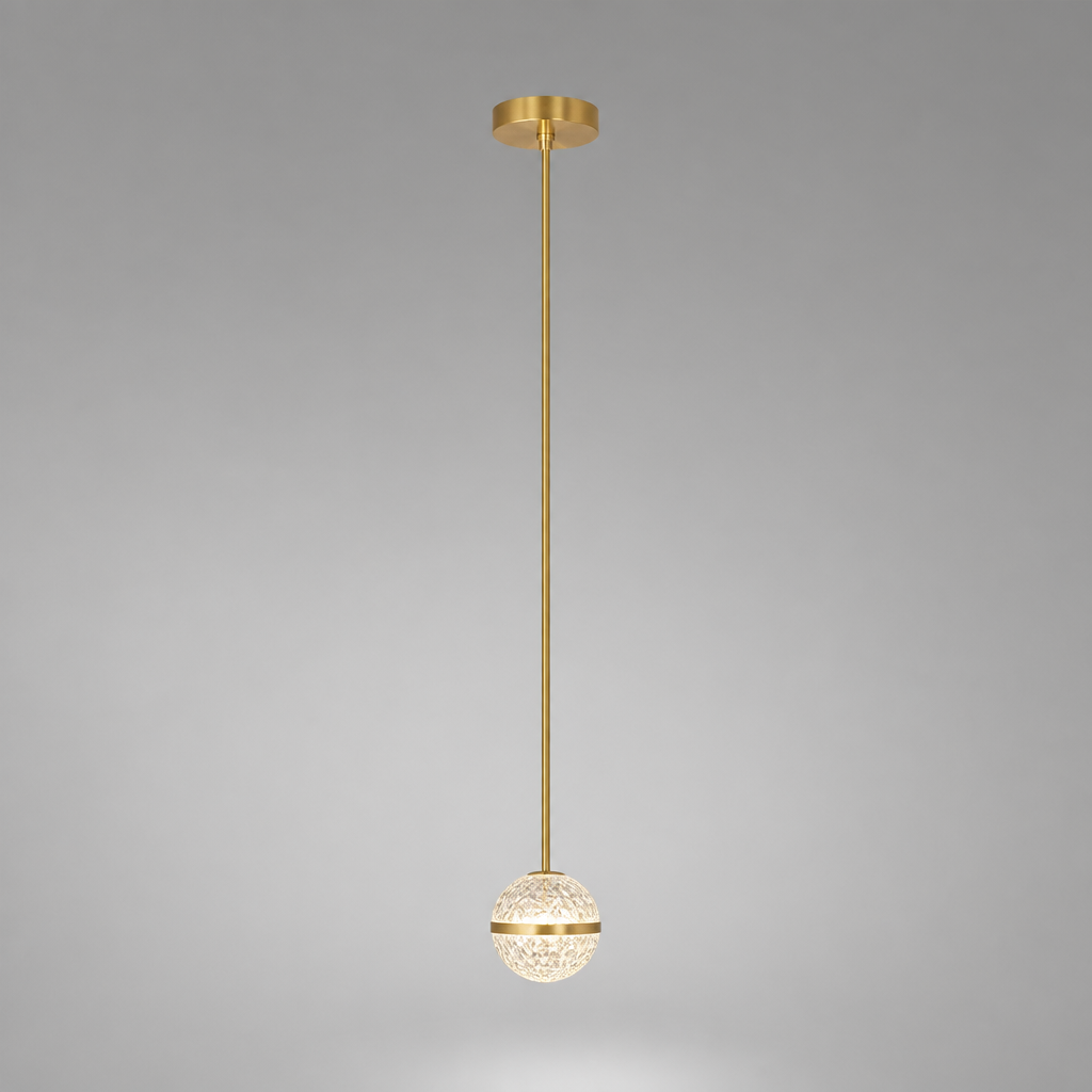 Modern Glass LED Crystal Ball Pendant Light