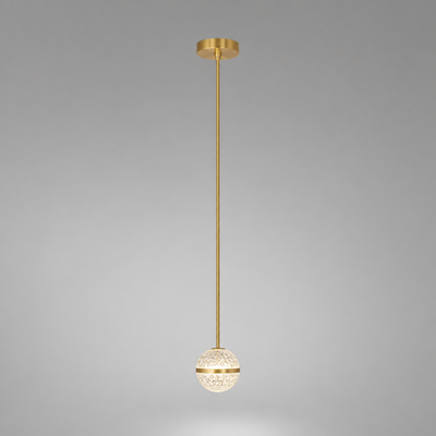 Modern Glass LED Crystal Ball Pendant Light