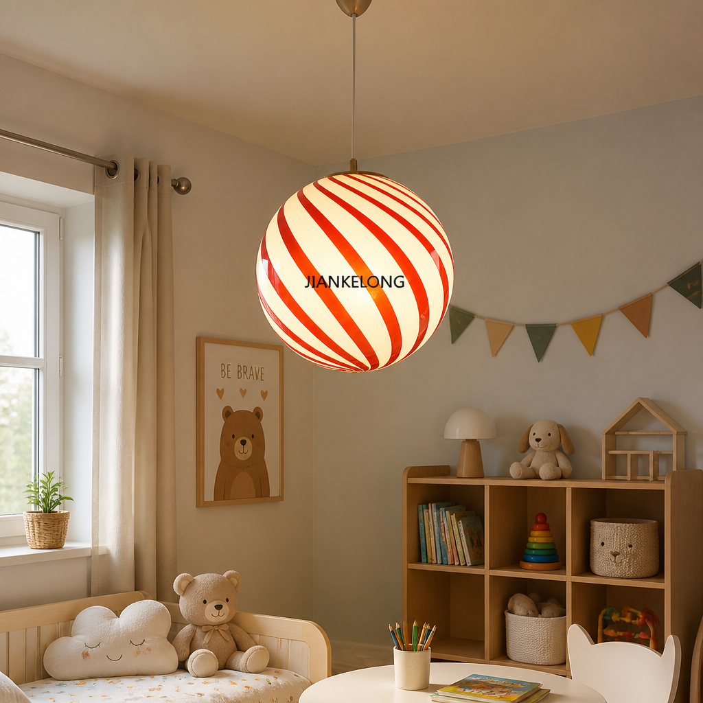 Modern Glass LED Lollipop Ball Pendant Light