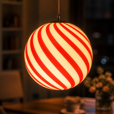 Modern Glass LED Lollipop Ball Pendant Light