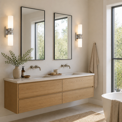 Modern Glass LED Up-Down Wall Sconce