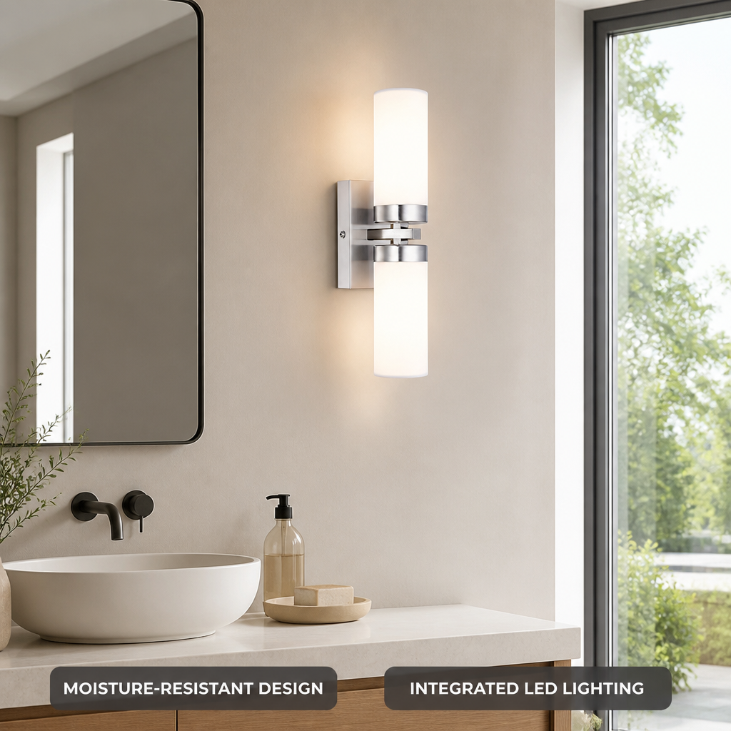 Modern Glass LED Up-Down Wall Sconce