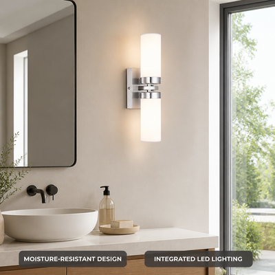 Modern Glass LED Up-Down Wall Sconce