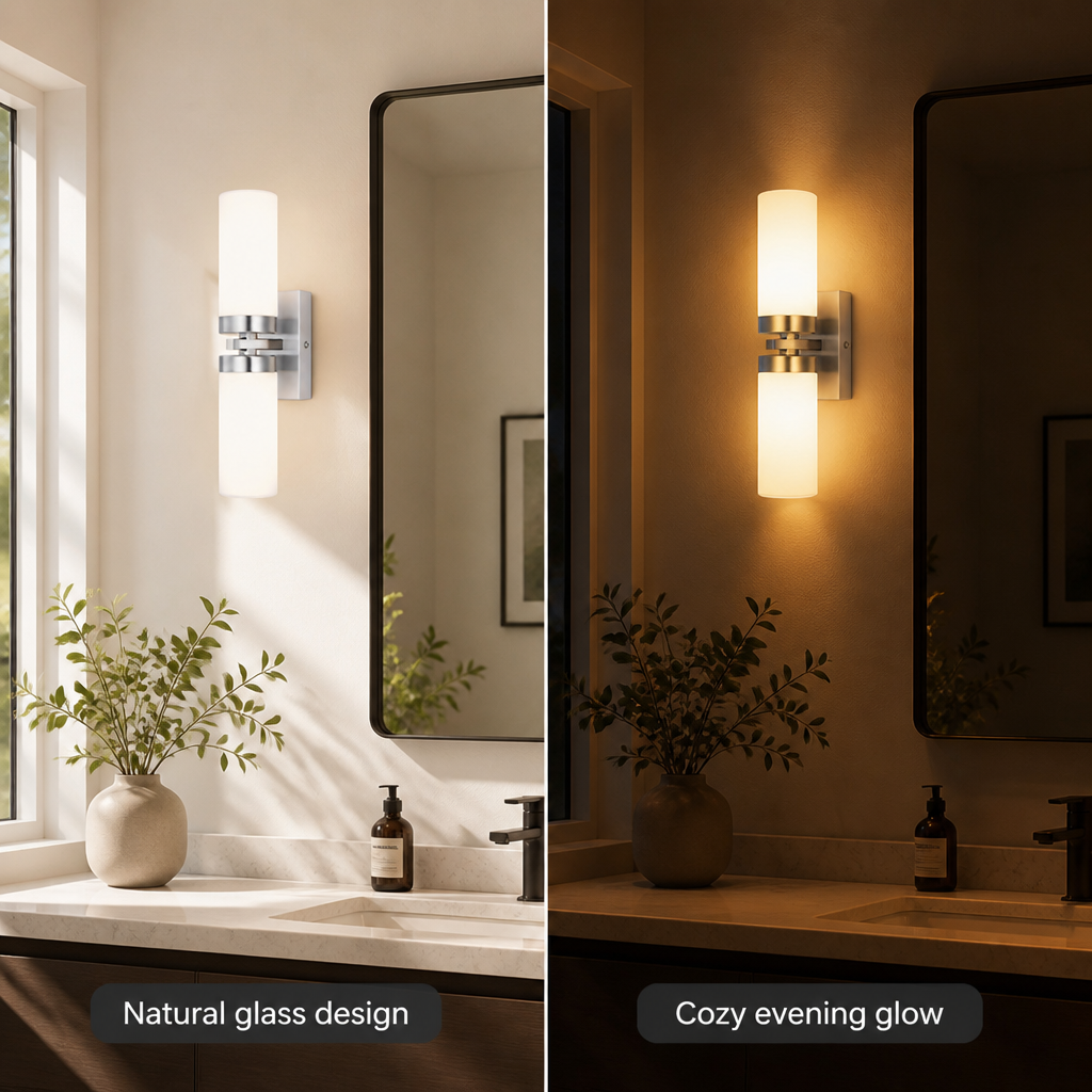 Modern Glass LED Up-Down Wall Sconce