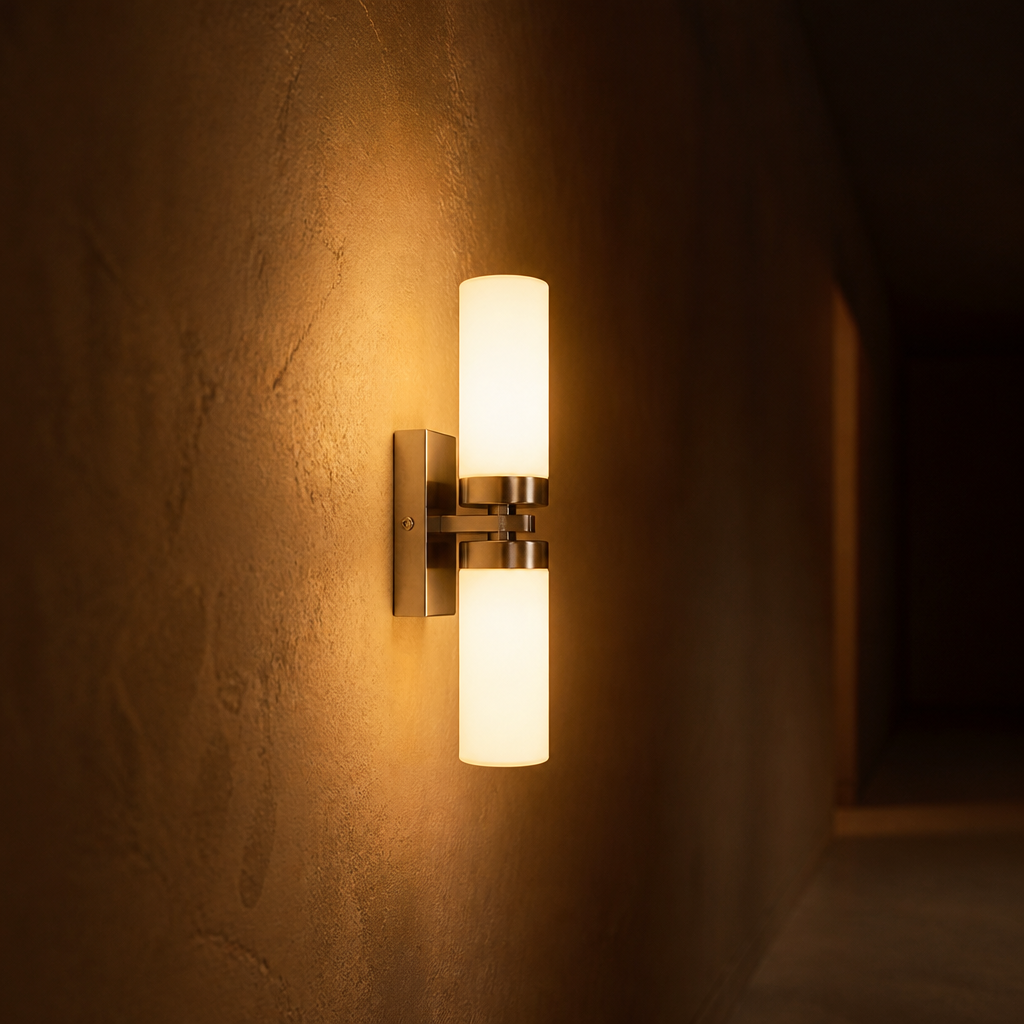 Modern Glass LED Up-Down Wall Sconce