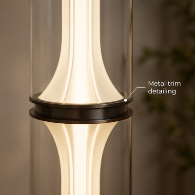 Modern Glass & Metal LED Linear Chandelier