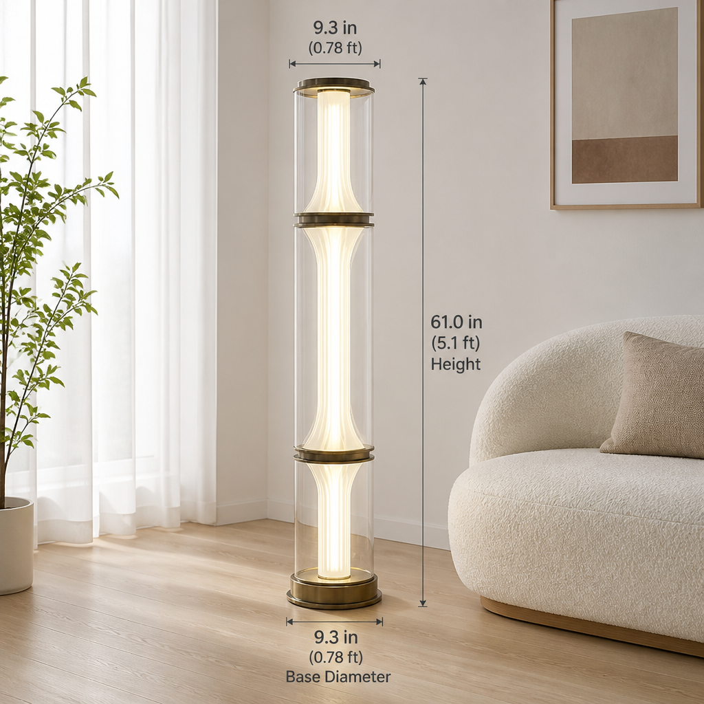 Modern Glass & Metal LED Linear Chandelier