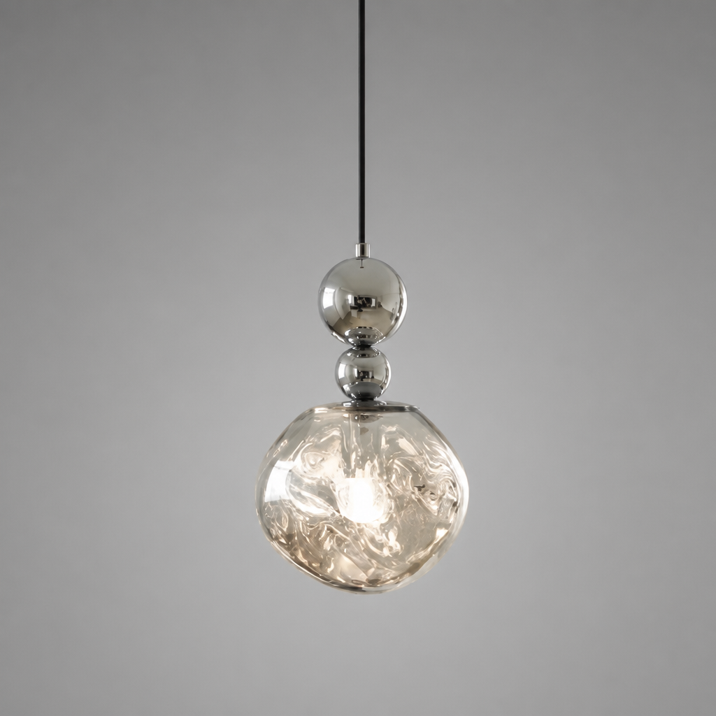 Modern Glass & Metal LED Pendant Light
